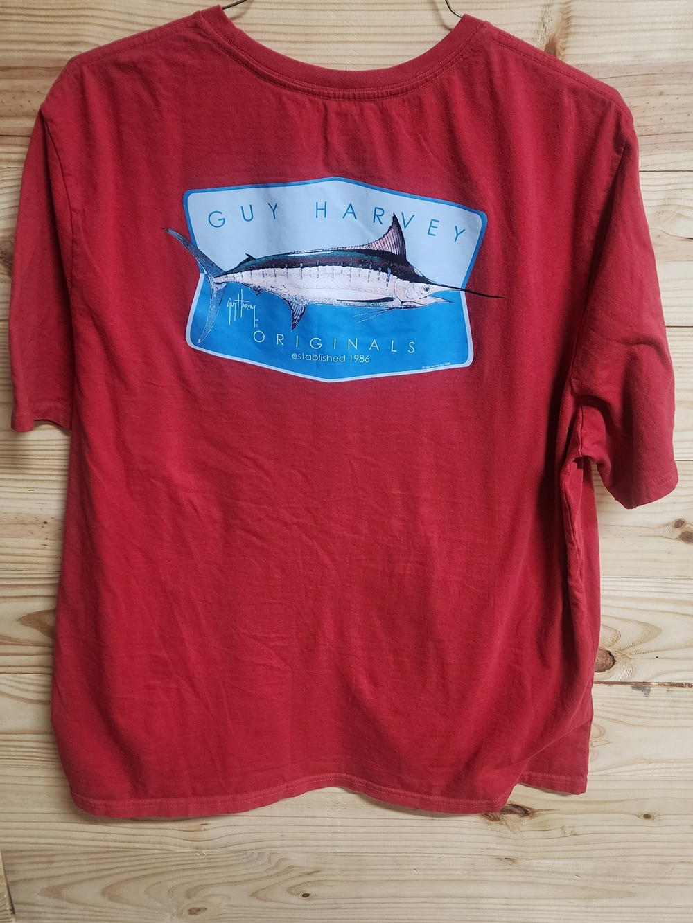 Guy Harvey Men's Red Graphic Tee